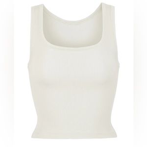 Skims Cotton Rib Tank Size Small in Bone